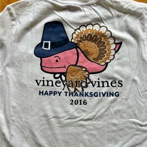 Vineyard Vines KIDS Thanksgiving Long Sleeve Shirt, Medium 12-14